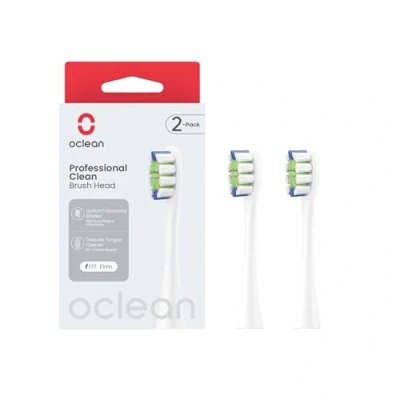 Image of Oclean Toothbrush Professional Clean Brush Head Replacements, Compatible with All Electric Handles, FDA Approved (2 Pack) White