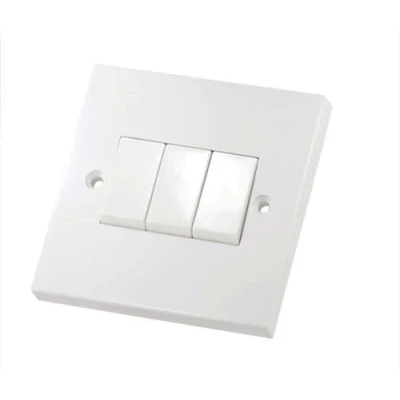 Image of Selectric LG203 Triple White Light Switch (3 Gang, 2 Way, 8.5cm Square, 10 Amp)