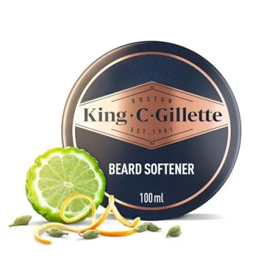 Image of King C. Gillette Beard Balm for Men, 100 ml, with Cocoa Butter, Argan Oil &amp; Shea Facial Hair Moisturiser