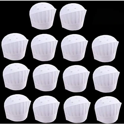 Image of Biluer Disposable Chef Hat, 40PCS Adjustable Cooking Hat Paper Hats Kitchen for Food Restaurants Home School Classes Catering Equipment or Birthday Party (23 * 29cm)