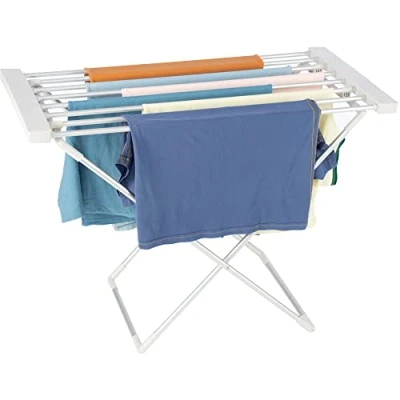 Image of Homefront Heated Clothes Airer Dryer Rack, 130W Electric Indoor Portable Free Standing Deluxe Eco Dry Energy Efficient, Low Aluminium, Silver