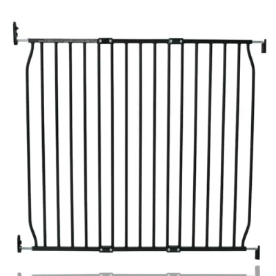 Image of Safetots Eco Screw Fit Baby Gate, Black, 100cm 110cm, Stair Gate for Toddler and Baby, Safety Barrier, Easy Installation
