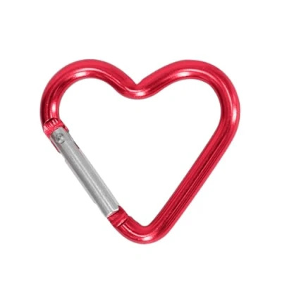 Image of QRONCES Outdoor Carabiner Heart Keychain Clip Aluminum Alloy Rings Climbing Clips Spring Snap Hook Durable Shaped Camping Hiking Travel