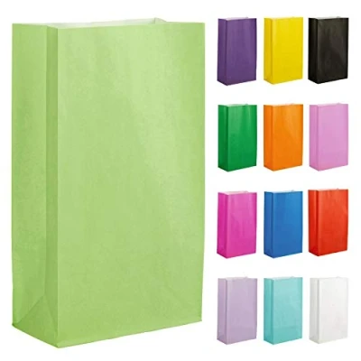 Image of Thepaperbagstore 50 Lime Green Paper Party Bags Colourful Gift for Kids and Adults Parties, Birthdays, Weddings, Baby Showers, Hen Parties Sweets 14x24.5x7cm