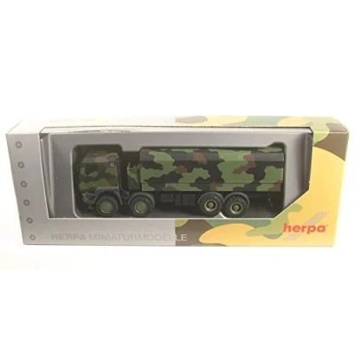 Image of herpa 746922 Iveco Trakker 8x8 Protected Platform Truck, on a Scale of 1 : 87, Plastic Miniature, Made in Germany, Model Building, Collectors Edition, Multicolour