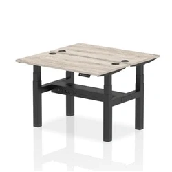 Image of Air B2B 1200x600mm Height Adjustable 2P Bench Desk CP Grey Oak/Black
