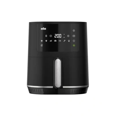 Image of Braun MultiFry 3 HF3030 Air Fryer, 1500W, 4.3L Capacity, Digital Interface with 8 Programs, Adjustable Temperature 80 200 Degrees, Black
