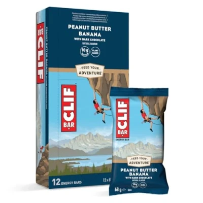 Image of Clif Bars Energy Bar / Nutritional Protein Peanut Butter Banana with Dark Chocolate Plant Based 12 x 68 g