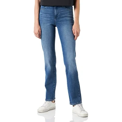 Image of Wrangler Women&#039;s Straight Jeans, Airblue, 30W / 32L