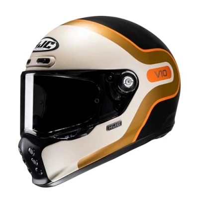 Image of HJC V10 Motorcycle Helmet Grape MC7SF Orange (XL)