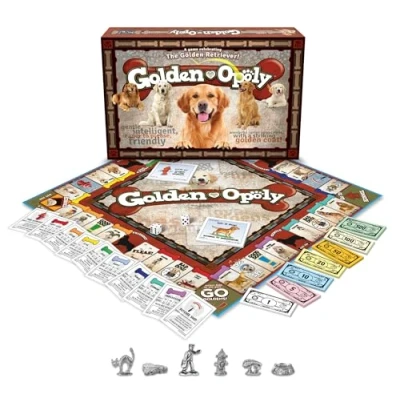 Image of Golden Opoly Property Trading Board Game Family Time Games For Adults and Children, 2 to 6 Players, Strategy Fun Ages 8 Up A That&#039;s The Pick Of Litter