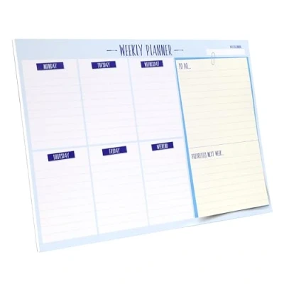 Image of SUMMIT A4 Weekly Desk Planner, 52 Tear off pages, To Do List Notepad, Daily Planning Schedule and Calendar