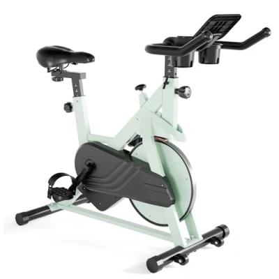 Image of MJWW Exercise Bike, Magnetic Resistance Stationary Bikes for Home with Silent Belt Drive System, Indoor Cycling Bike 136kg Weight Capacity, LCD Monitor