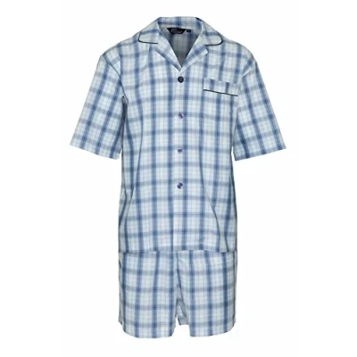 Image of Champion Mens Polycotton Short Pyjama Lounge Wear Set Blue XXL