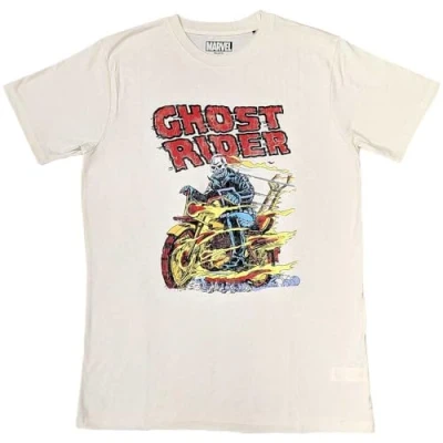Image of Marvel T Shirt Ghost Rider Bike Official Mens Sand M