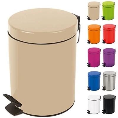 Image of Spirella Cosmetic bin Sydney Beige Trash Pedal 3 Litres with removable inner
