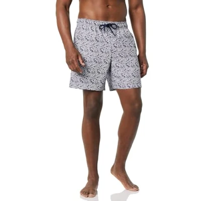Image of Amazon Essentials Men&#039;s 7&quot; Swimming Trunks, Navy White Ditsy Floral, XL