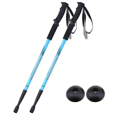 Image of 2 X Hikehobby® Antishock With Handle Trekking Walking Hiking Stick Pole (light blue)