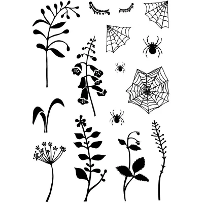 Image of Card io CDCCSTBAC01 Backyard Blooms Clear Stamps, Synthetic Material, 14.7x10.4x0.3 cm