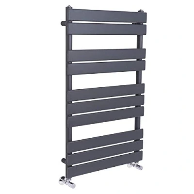 Image of Warmehaus Flat Panel Heated Towel Rail Grey Anthracite Bathroom Ladder Radiator Warmer 1000 x 600mm