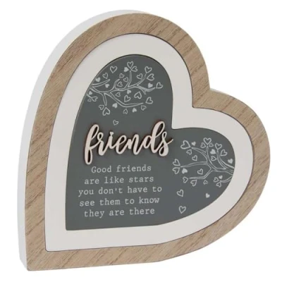 Image of Lesser &amp; Pavey Friends 3D Heart Plaque for Gift Decor Ideal Signs Birthday Gifts Women Men Designed By Love and Affection Lovely Plaques Home Office