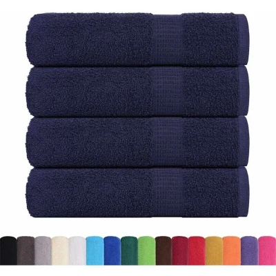 Image of vidaXL Hand Towels 4 pcs Navy Blue 50x100 cm 360 gsm 100% Cotton