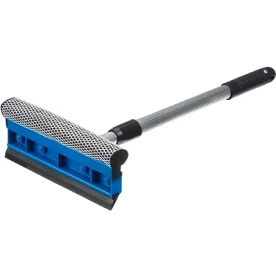 Image of Aggloz Telescopic Squeegee with Sponge, 46.55 73.5cm Extendable Window Cleaner Multi Purpose for Window, Glass, Shower Door, Car, Heavy Duty Scrubber,