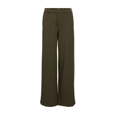 Image of Object Objlisa WIDE NOOS Trousers, Women&#039;s, Size: 14, Ivy green