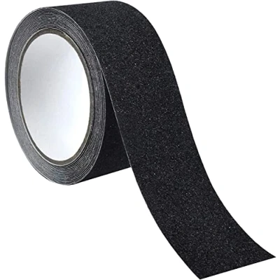 Image of 2 Rolls 5m x 50mm Black Heavy Duty Anti Slip Non Skid Abrasive Adhesive Grip Tape