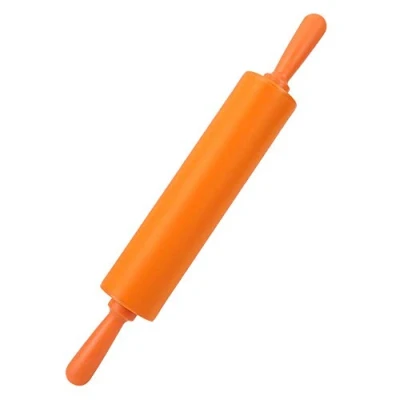 Image of TOPINCN Silicone Rolling Pin Non Stick DIY Dumpling Roller Bread Cookie for Baking, Pastry Dough Roller, Fondant, Pizza, Etc(Orange)
