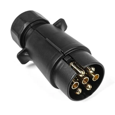 Image of AOHEWEI 7 Pin Trailer Plug Waterproof, 12V Plastic Wiring Connector Adapter N Type for Truck RV Cars Boat Caravan Towing