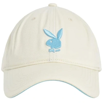 Image of Concept One Playboy Dad Hat, Cotton Twill Adjustable Baseball Cap with Curved Brim, Off White, Size