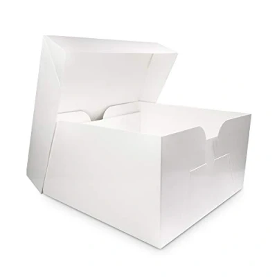 Image of Cake N Bake 5 x 10 Inch Box White with Lids 10x10x6 (Standard Height) (10)