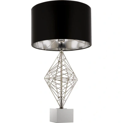 Image of Caracas Table Lamp With Round Shade Silver, E27