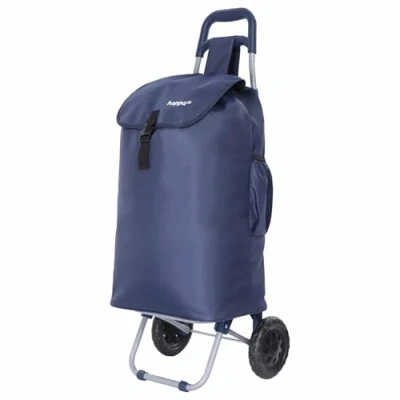 Image of Hoppa 57Ltr Lightweight Shopping Trolley 2024 Model, Hard Wearing &amp; Foldaway for Easy Storage With 1 years Guarantee(Navy)