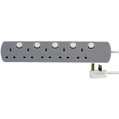 Image of Pro Elec PEL00576 13A, 5 Gang Individually Switched Extension, 10m Lead