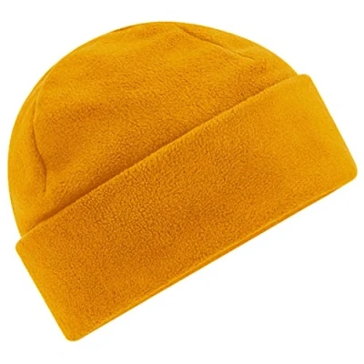 Image of Beechfield Recycled Fleece Cuffed Design Beanie Mustard