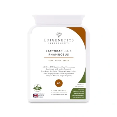 Image of Lactobacillus Rhamnosus 5 Billion CFU Probiotic + Jerusalem Artichoke Prebiotic (Inulin) 60 Vegan Delayed Release Capsules UK Made 2 Month Supply