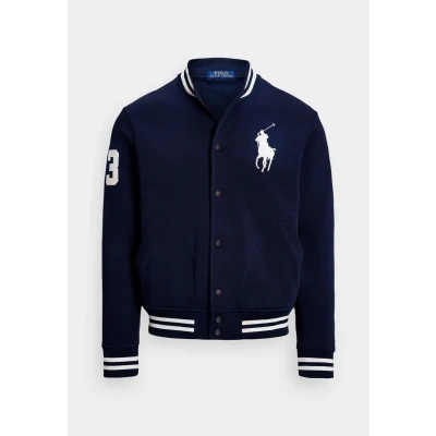 Image of Polo Ralph Lauren BIG PONY Baseball Jacket Zipup sweatshirt, Men&#039;s, Size: Medium, Cruise navy