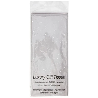 Image of SatinWrap Luxury Tissue Wrapping Paper Granite Grey Gemstone Sparkle 5 sheets