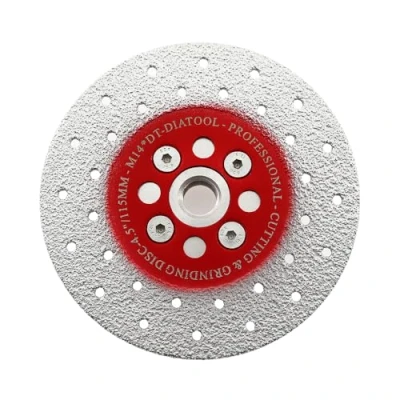 Image of DT DIATOOL Diamond Cutting and Grinding Discs 4.5 Inch / 115mm x M14 Double Side Coated Vacuum Brazed for Granite Concrete Marble Stone