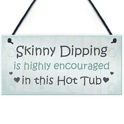 Image of RED OCEAN Hot Tub Sign Funny Plaque Garden Summer House Keepsake Gift