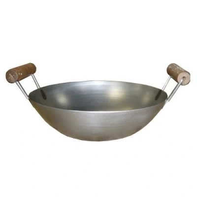 Image of Hancock Two Handle 12&quot; (30cm) Carbon Steel Flat Based Wok