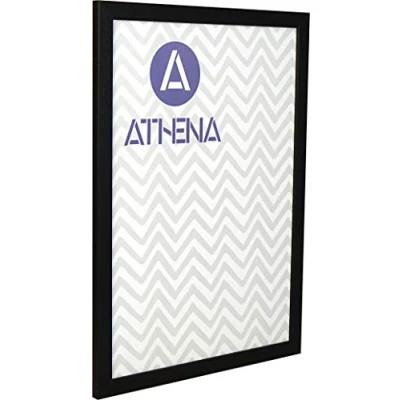 Image of Athena Black Woodgrain Thin Premium Wood Picture Frame 35 x 50cm 50 cm Photo 35x50 with Clear Styrene Sheet &amp; Wall Mounted Hook