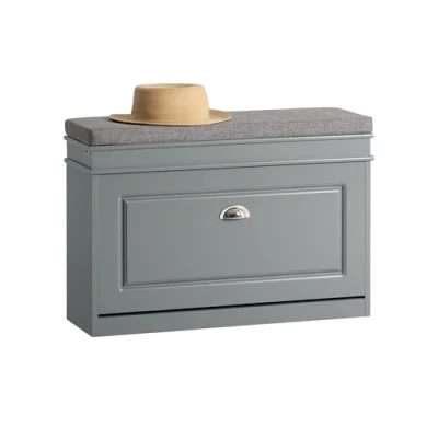Image of SoBuy Hallway Shoe Bench Rack Cabinet with Seat Cushion and Flip drawer Grey W75 x D24 H51cm FSR82 L HG