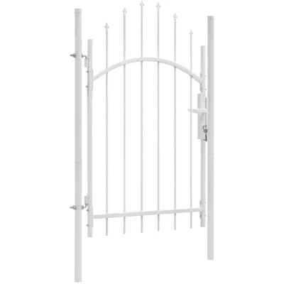 Image of vidaXL Garden Gate Steel 1x2.25 m White