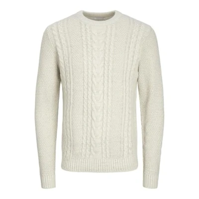 Image of Jack &amp; Jones Jjcraig CREW NECK Jumper, Men&#039;s, Size: Medium, White melange