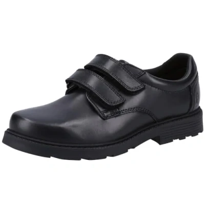 Image of Hush Puppies Logan Senior School Uniform Shoe, Black, 10 UK