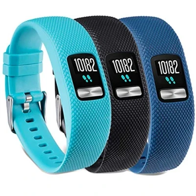 Image of Tyogeephy Compatible with Vivofit 4 Bands, Silicone Replacement Band for 4, Secure Metal Watch Clasp Buckle Wristband Strap Women Men Large Small