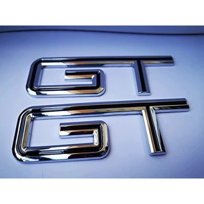 Image of Yuzhao for Mustang Peugeot Rear Trunk GT Logo Decal Emblem Decoration Stickers Black 2PCS 10X4CM